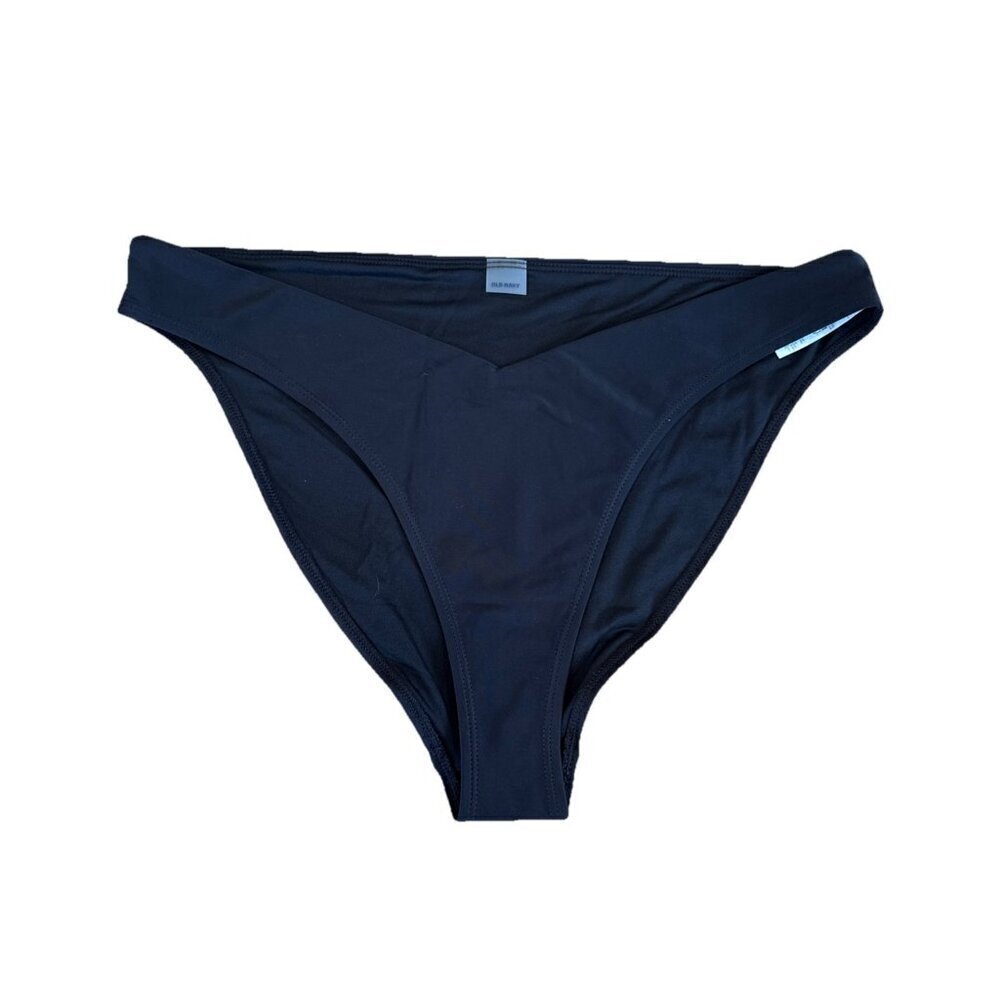 NWT Black Old Navy High Waisted French Leg Cut Swim Bikini Bottoms XL Xlarge